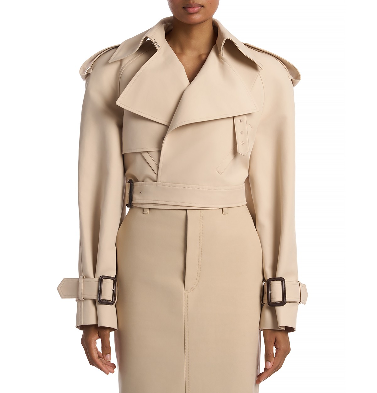 Wardrobe.nyc Wardrobe. nyc Drill Perfecto Trench in Stone
