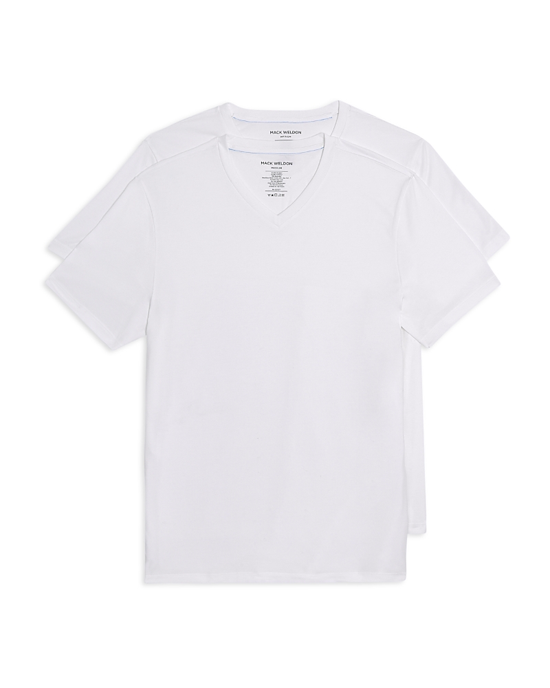 Mack Weldon Cloud V Neck Tee, Pack Of 2 In White