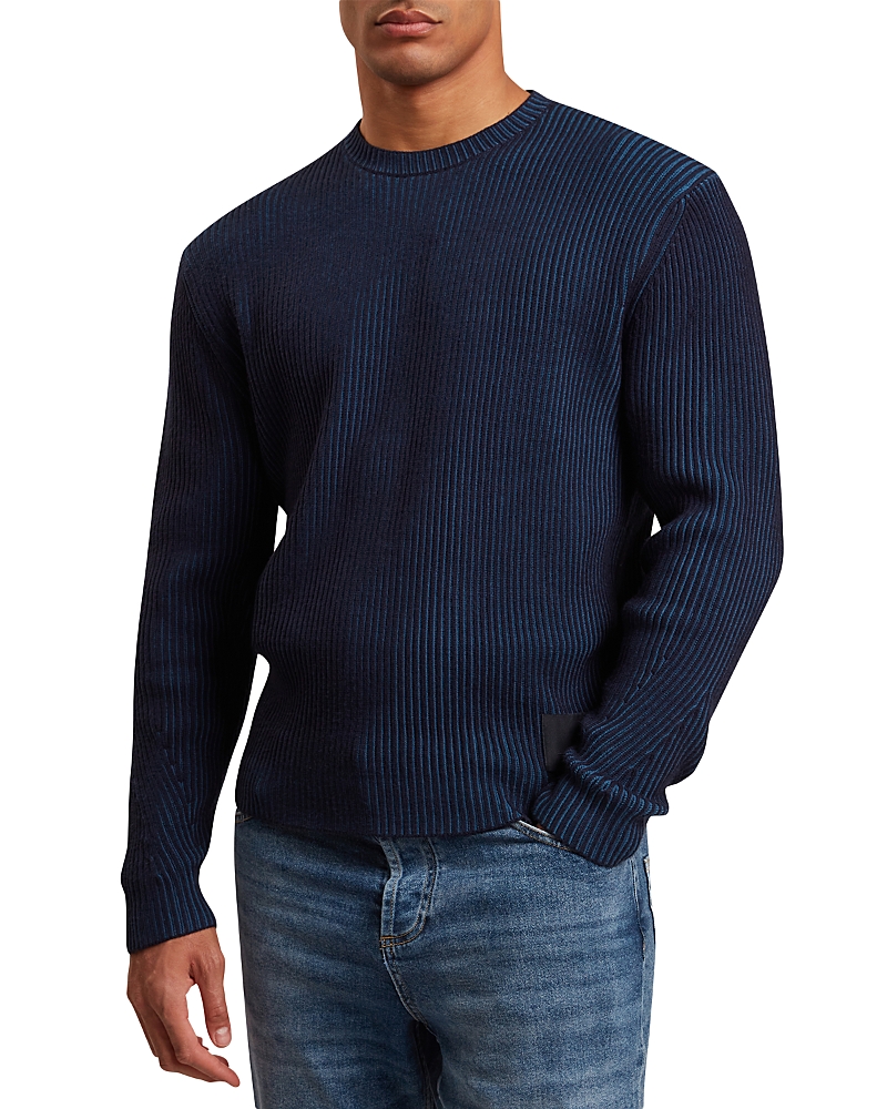 Ted Baker Timmno Long Sleeve Plated Rib Sweater