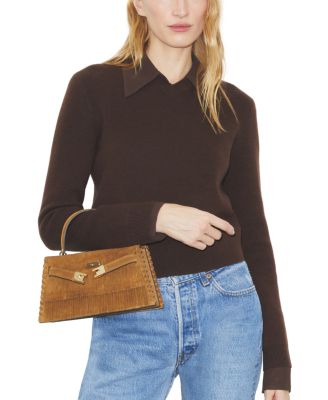 Lee Radziwill Petite Fringed Suede Top Handle Bag