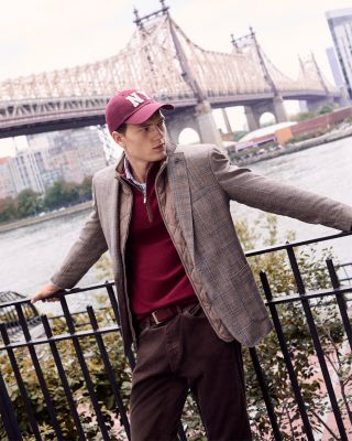 Autumn Crest Suede Trim Quarter Zip Sweater