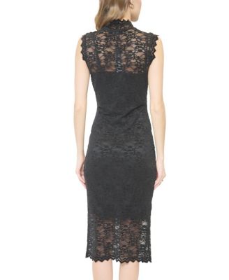 Women's Stella Sleeveless Lace Turtleneck Midi Dress
