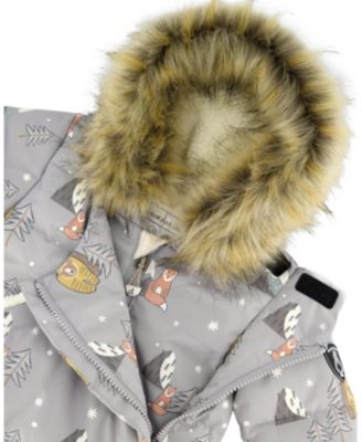  Unisex One-Piece Snug Snowsuit Bear Designed for Car Seat