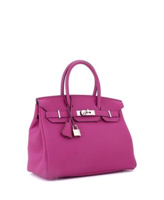 Birkin 30 Handbag Pink Togo with Palladium Hardware