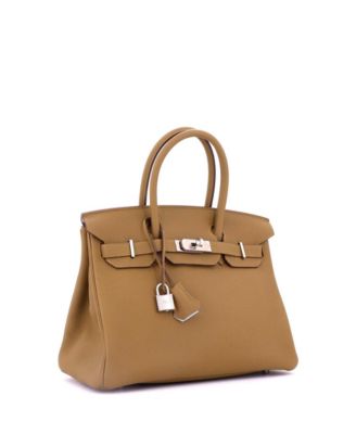 Birkin 30 Handbag Verso Togo with Palladium Hardware