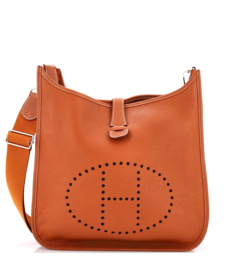 Pre-owned Pre-owned Hermes Hermes Gm Evelyne Bag Gen Iii Clemence In Brown