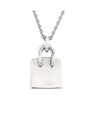 Birkin Amulette Pendant Necklace 18K White Gold and Diamonds, 15 - 15.75"
