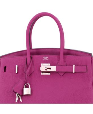 Birkin 30 Handbag Pink Clemence with Palladium Hardware