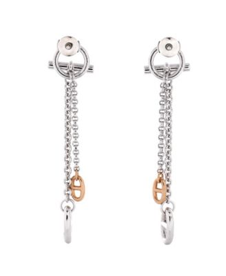 Medium New Farandole Drop Earrings Sterling Silver and 18K Rose Gold