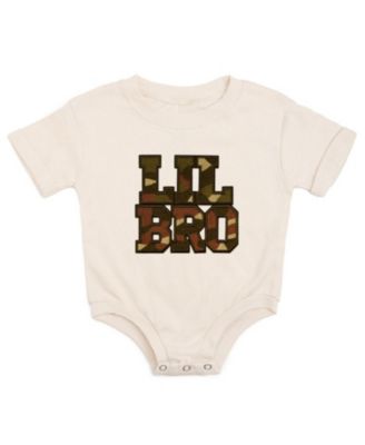Boys' Lil Bro Camo Patch Short Sleeve Romper - Baby