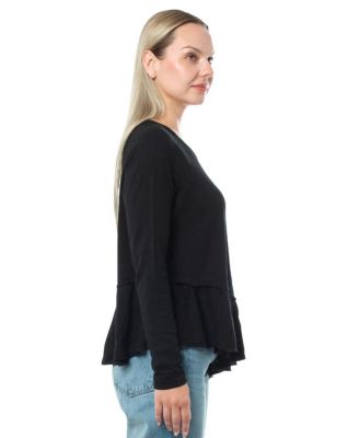 Raglan Asymmetric Peplum Hem Tee