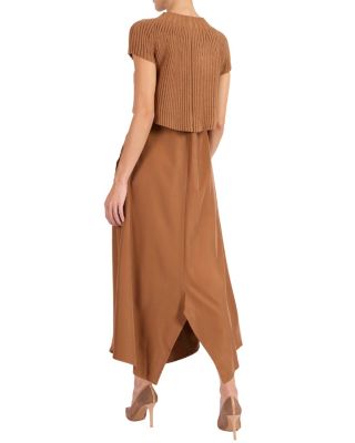 Johanna Mix Media Cap Sleeve Midi Dress