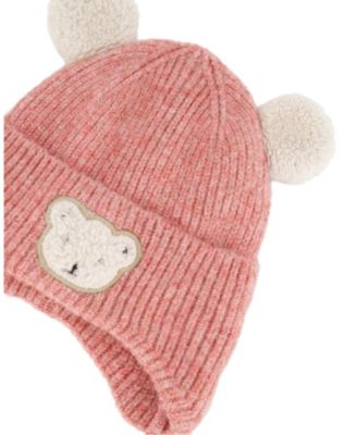  Girls' Lined Winter Knit Hat with Ear Flaps - Baby, Little Kid