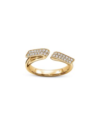 18K Yellow Gold Inside Out Diamond  Flip Cuff Ring