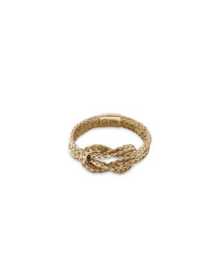 14K Yellow Gold Love Knot Chain Ring