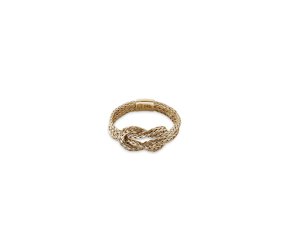 John Hardy 14K Yellow Gold Love Knot Chain Ring