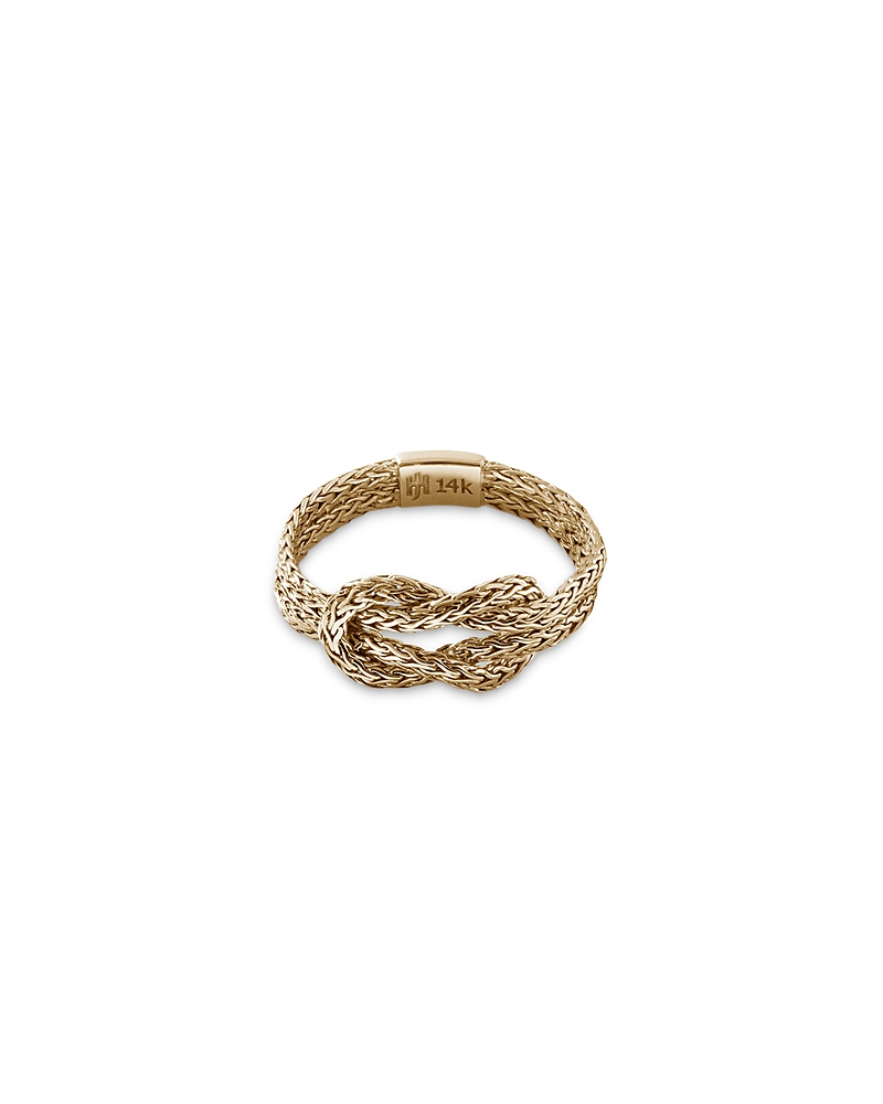 John Hardy 14K Yellow Gold Love Knot Chain Ring · 10