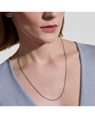 Men's Sterling Silver Chain Curb Link Necklace, 18"