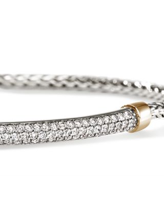 Sterling Silver & 14K Yellow Gold JH Essentials Diamond Pav&eacute; Bracelet, 0.60 tcw