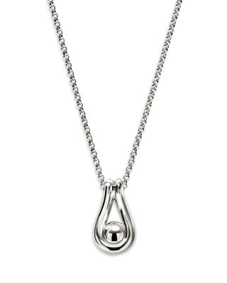 Sterling Silver Surf Cultured Freshwater Pearl Open Pendant Necklace, 18-20"