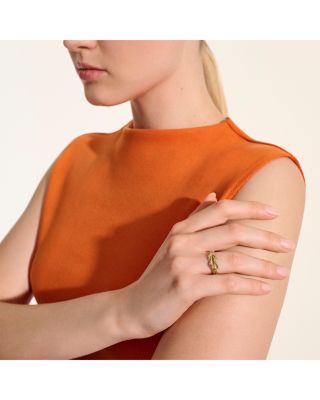 14K Yellow Gold Love Knot Chain Ring