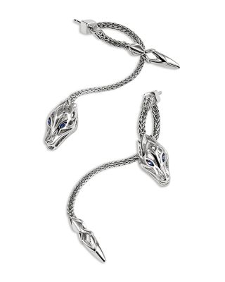 Sterling Silver Naga Dragon Drop Earrings