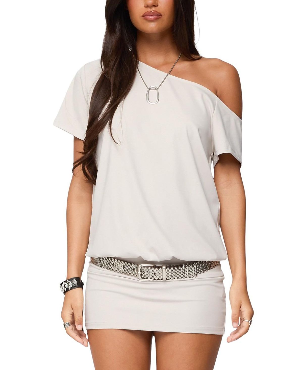 Edikted Dorie Off Shoulder Cut Out Mini Dress