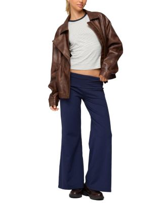 Petite Wide Leg Fold Over Pants