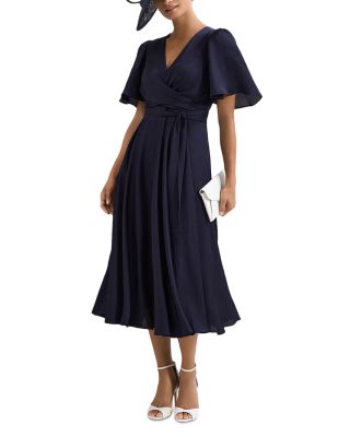 Abbie Textured Faux Wrap Dress