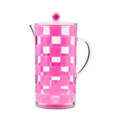 Pink Check Acrylic Pitcher