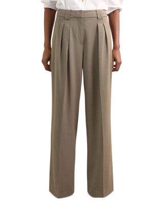 Petite Poppie Wide Leg Flannel Trousers
