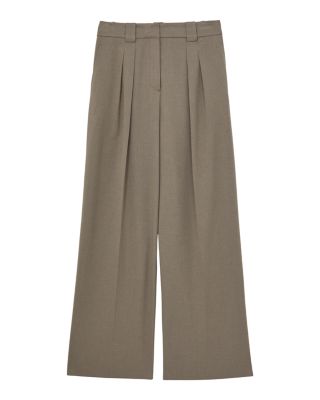 Petite Poppie Wide Leg Flannel Trousers