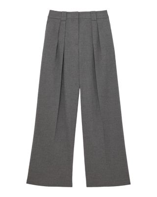 Petite Poppie Wide Leg Flannel Trousers