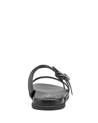 Women's Gia2 Snake Embossed Leather Slide Sandals