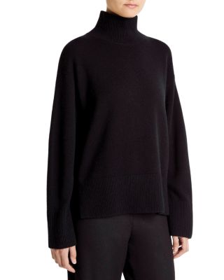 Wool Cashmere Turtleneck Side Slit Sweater