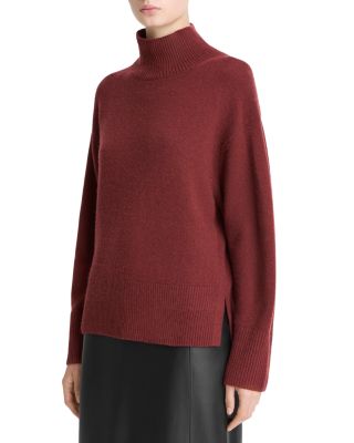 Wool Cashmere Turtleneck Side Slit Sweater