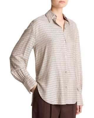 Micro Check Button Front Shirt