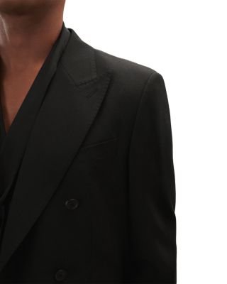 Finale Double Breasted Peak Lapel Textured Blazer