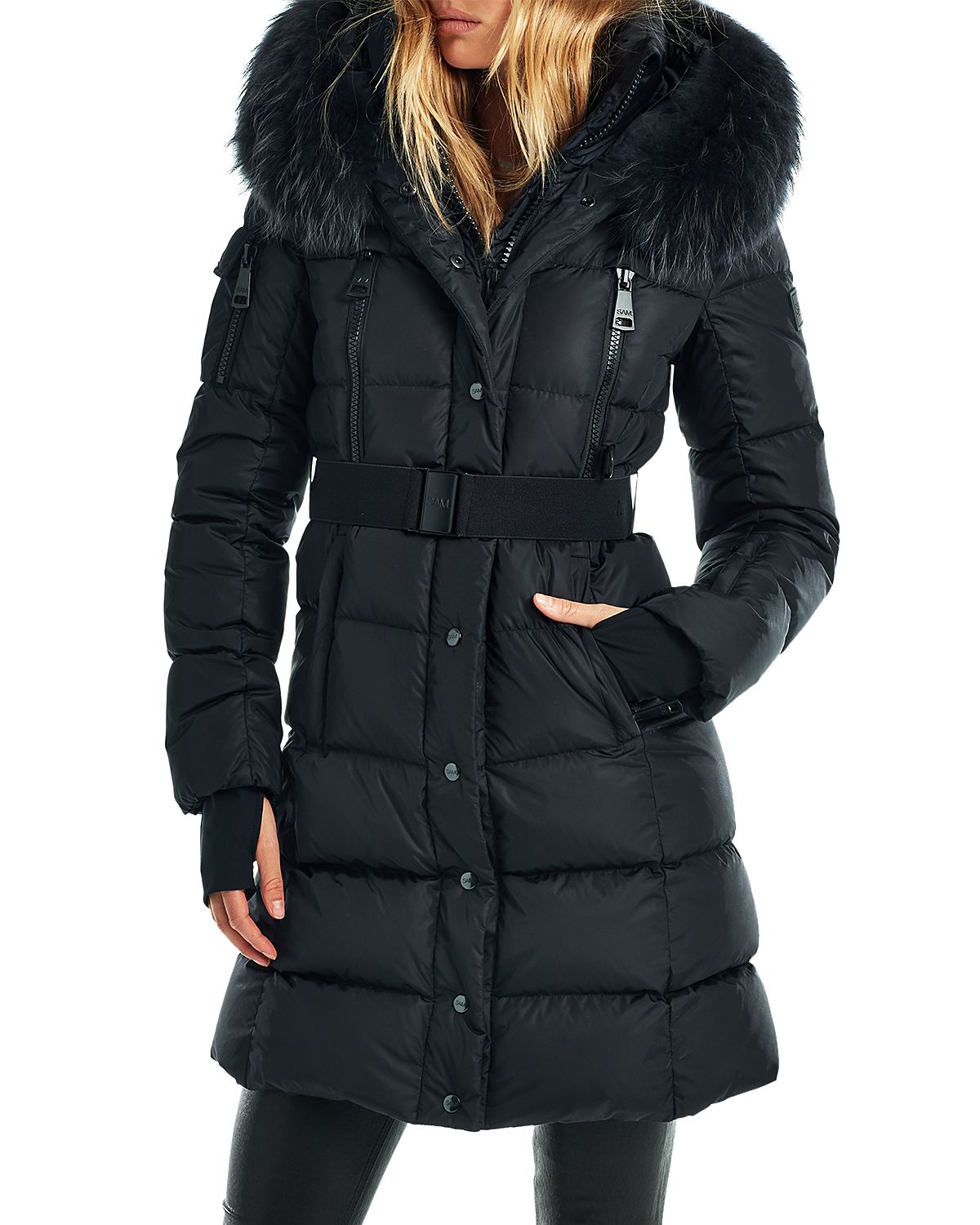 Sam. Infinity Down Coat with Shearling Trimmed Hood