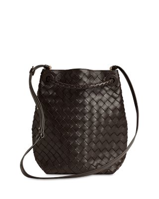 Andiamo Small Intrecciato Leather Bucket Bag