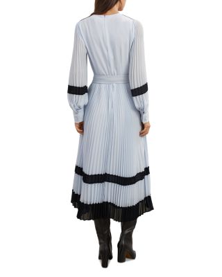 Tori Color Blocked Pleated Dress