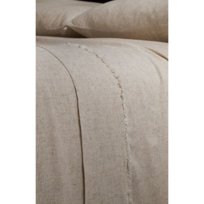 Remi Linen Blend Frayed Sheet Set, Queen