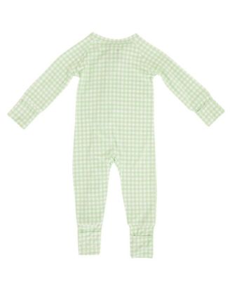  Boys' Pistachio Gingham Bamboo Sleeper - Baby