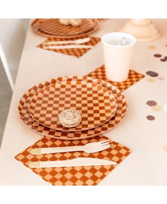 Checkered Paper Large Napkins, Set of 16