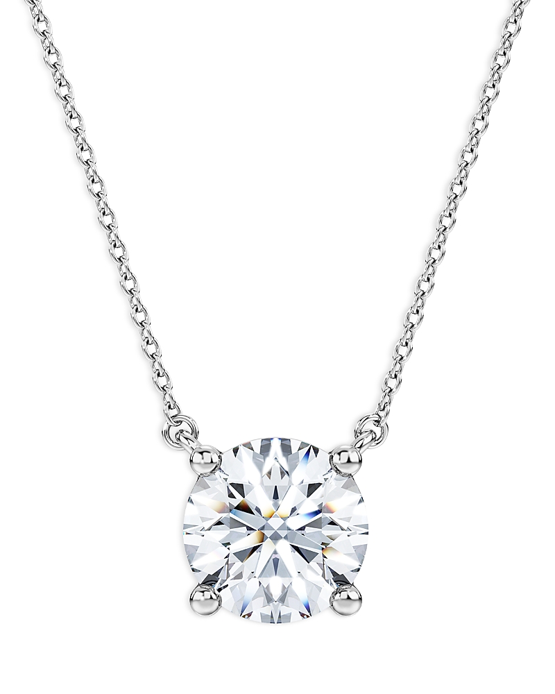 Swarovski 14K White Gold Eternity Certified Lab Grown Diamond Solitaire Pendant Necklace, 15.87-17.87