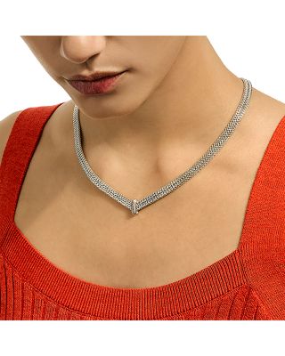 Sterling Silver Diamond Icon Link Necklace, 0.21 tcw