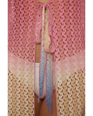 Sunset Ombr&eacute; Crochet Cover Up Robe