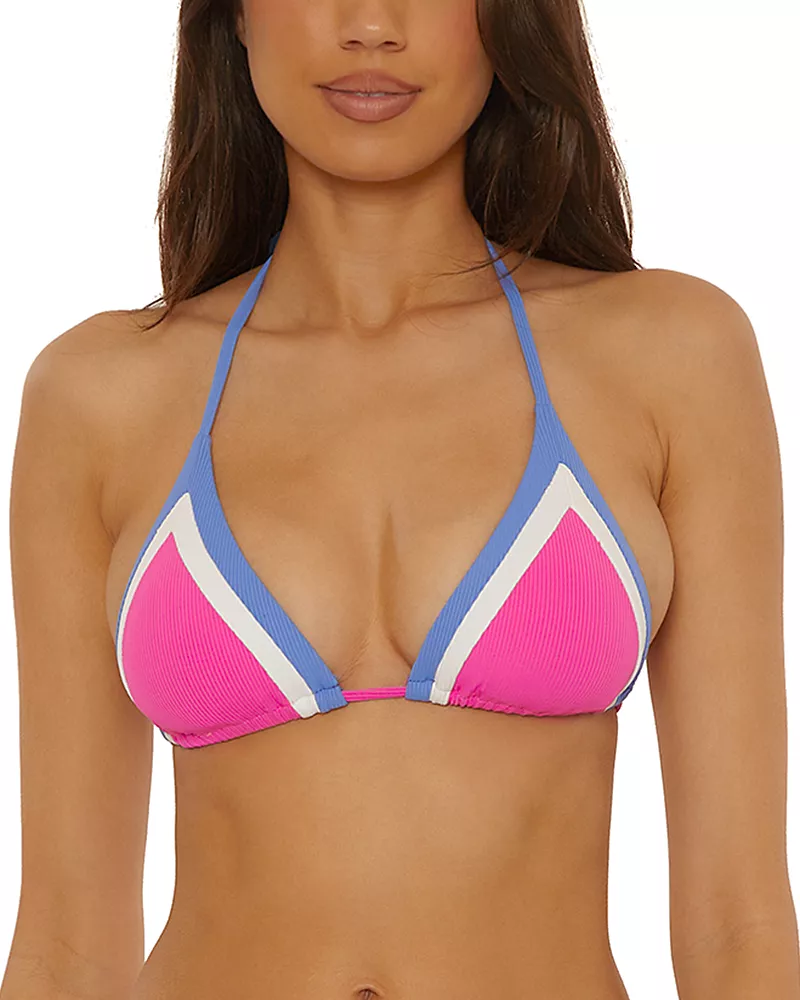 Becca by Rebecca Virtue Coast Line Rib Cheryl Triangle Bikini Top