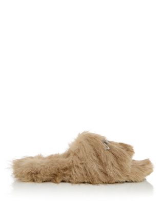 Women's Furry Bow Slide Sandals 