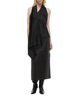 Silk Draped Cowlneck Top